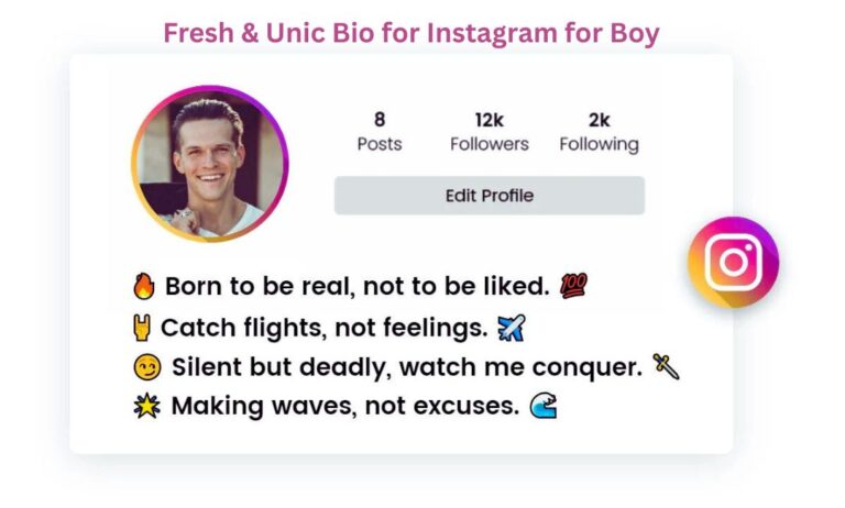 Fresh & Unic Bio for Instagram for Boy